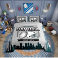 thumbnail image 2 of Erosebridal Ensemble de Literie Sport Football Simple, Couette à Rayures Géométriques, Décoration de Chambre d'Enfants, Réversible, Léger, 2 Pcs, 2 of 7