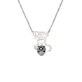 thumbnail image 2 of Delight Jewelry Silvertone Diagonal Banded Barrel with Clear Crystals Spinner Silvertone Dream Big Pendant Necklace, 25", 2 of 4