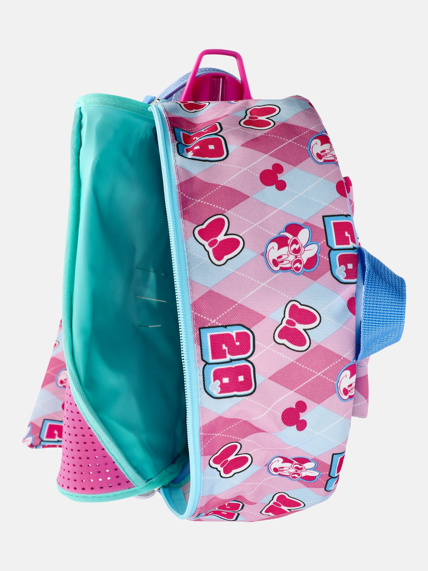 Disney Minnie Mouse Girls 17" Minnie & Daisy Backpack with Pencil Pouch, Water Bottle, & Lunch Box, Pink