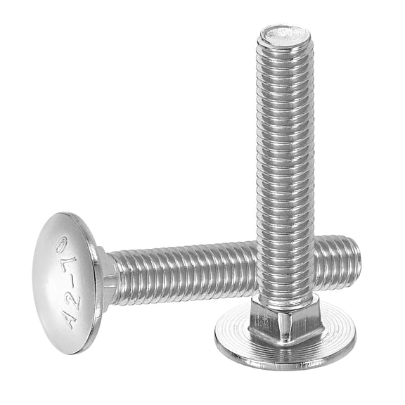 Uxcell 15Pack M8 x 45mm Stainless Steel Carriage Bolts Round Head Square Neck, Silver