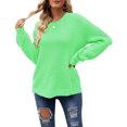 thumbnail image 2 of Vedolay Women's 2023 Sweaters Womens 2023 Casual Turtleneck Long Sleeve Striped Loose Pullover Sweater,Mint Green M, 2 of 4