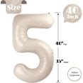 thumbnail image 4 of Cream White 5 Balloon, Number Balloons 40 Inch, 5th Birthday Balloon Decorations, Cream Party Supplies, Ivory 5 Number Balloons, Number 5 Balloon, 4 of 17