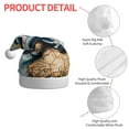 thumbnail image 4 of KLL Christmas Hats for Adults Plush Airplane World Map Adventure Print Santa Hat Xmas Fluffy Santa Claus Hat for Women Men, 4 of 6