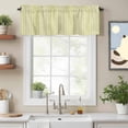 thumbnail image 2 of Yellow Striped Kitchen Curtain Valances for Windows Farmhouse Short Curtains, Modern Simple Farmhouse Beige Vintage Rod Pocket Valance Curtain for Bedroom Cafe Living Room 54"x18", 2 of 8