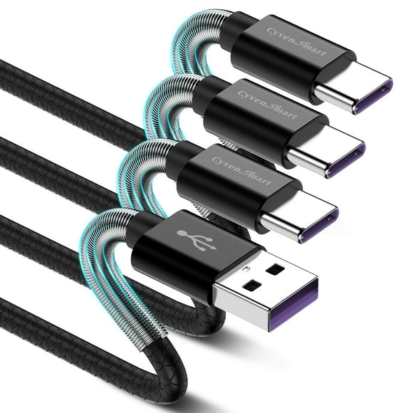 [3Pack 10ft] Compatible with Samsung Galaxy S9 S10 S8 Plus Charger Cord(3A Fast Charging), TPE USB C Type Charger Cable,USB A to Type C Replacement for Samsung A32/A12/A10e/A20/A51/Note 20/9,LG-Black