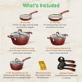 thumbnail image 2 of NutriChef 11 Piece Nonstick Ceramic Cooking Kitchen Cookware Pots & Pan Set, Red, 2 of 7
