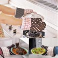 thumbnail image 2 of Oven Mitt, Heat Resistant Oven Mitt with Quilted Cotton Lining, Baking Mitt for Grilling, Cooking, Baking, Barbecuing, Microwaving (Brown), 2 of 4