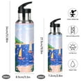 thumbnail image 2 of Yayeee 20oz Insulated Water Bottle Double Wall Stainless Steel with Flip Straw Lid, Green Seaside, 2 of 7