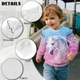 thumbnail image 7 of Xixirimido Horse & Cherry Blossom Print Toddler Girls Sweatshirt Ruffle Shoulder Long Sleeve Sweatshirts Graphic Pullover Top Girls Sweater Casual Fall Winter Clothes, for 2-3T, 7 of 7