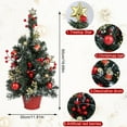 thumbnail image 2 of 20 Inch Tabletop Mini Christmas Tree Pre-lit Artificial Mini Christmas Tree with Warm LED Lights, Red Berries Balls Ornaments for Christmas Home Indoor Decorations, 2 of 7