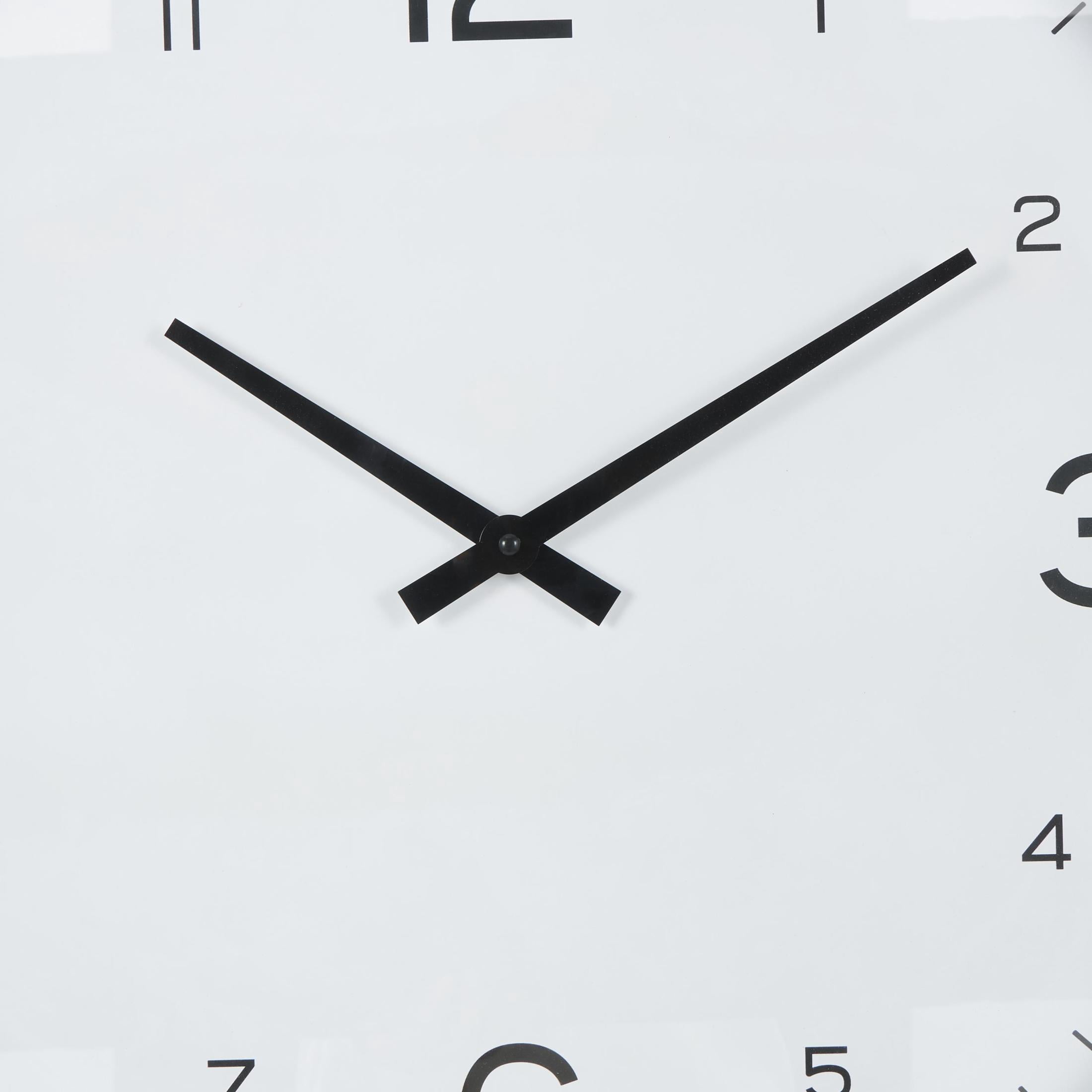 DecMode 23" Light Brown Wood Wall Clock with White Backing