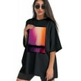 thumbnail image 3 of Plus Size Shirt for Women Black Tops for Women Short Sleeves Shirt for Women Modern Abstraction 1 T Shirt Crewneck Shirt for Women 5XL, 3 of 5