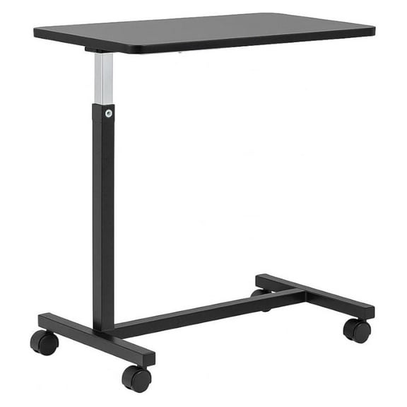 Adjustable Overbed Table on Wheels – Height Adjustable from 30” to 42” – H-Base Rolling Bedside Table for Home, Hospital & Nursing Use – Supports 50 lbs – 15” Wide Surface