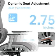 JOYFLY Ergonomic Office Chair Gaming Office Chair Big Seat with Leg Rest Footrest, 450lb, Grey