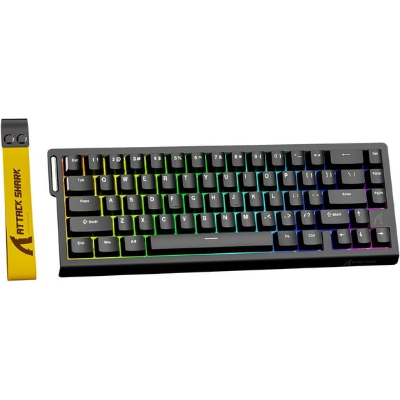 ERDS-Attack Shark X68 HE 8000Hz Rapid Trigger Keyboard, 0.01mm RT Accuracy Wired Gaming Keyboard with Magnetic Switch, Adjustable Actuation, Rapid Trigger, Snap Tap, RGB Lighting for PC/Mac, Black