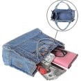 thumbnail image 3 of Ghyt Denim Wallet Jeans Travel Tote Bag Ladies Beach Bag Denim Wallet And Tote Bag For Girly Ladies Light Blue, 3 of 5