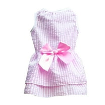 KDFJPTH Autumn Bow Spring Knot Pet Summer Skirt Dress Dog Cat Supplies Dress Wedding Plaid Stripes Pet Dog for A Female Yorkie Cat Dresses Small Little Cat Pajamas for
