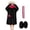 Black, variant on Funny Big Mouth Monster Hooded Jumpsuit Pajamas with Hair Styling Comb and Shoes for Adult, Novelty Plush Sleepwear Loungewear Outfit for Costume Parties and Relaxing Home