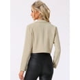 thumbnail image 3 of DARING DIVA Women's Long Sleeve Cocktail Party Cropped XS Apricot, 3 of 6
