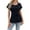 Black, variant on Lmnyox Fashion Tunic Tops for Women Tie Waist Pleated Short Sleeve Blouses 2025 Trendy Crew Neck Shirts Outfits