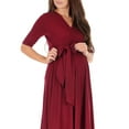 thumbnail image 4 of Mother Bee Maternity Knee Length Wrap Dress with Adjustable Belt, 4 of 4