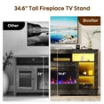 thumbnail image 6 of Bestier 71" Fireplace TV Stand with 36" Electric Fireplace, LED Lighting, and Storage Entertainment Center Console Table for TVs up to 80", Black, 6 of 11
