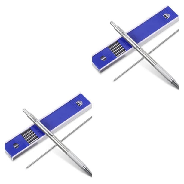 Sidaley Lápiz mecánico de ingeniería de acero inoxidable, reemplazo de mano, herramienta de pluma de diseño de trazado de dibujo de 2piezas