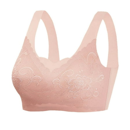 

Sunvit Womens Sports Bras- Push Up No rims Comfortable Breathable Sexy Wirefree Beautiful Back Vest Style Base Tops Underwear #161 Pink