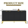 thumbnail image 6 of Fluted Sideboard Buffet Cabinet with Storage, Modern 4 Door Fluted Credenza Accent Cabinet Buffet Cabinet with Adjustable Shelves, Bar Cabinet Cupboard for Home & Kitchen Dining Room, 6 of 7