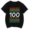 thumbnail image 4 of XAOFW Girl's T-Shirts 100 Days Of School Print Short Sleeve Crewneck Tee Shirt Everyday Wear Casual T Shirt Holiday Vacation Soft Breathable Top, 4 of 4