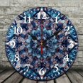 thumbnail image 2 of Chilfamy Round Wooden Wall Clock with Flower Design Print, Perfect for Living Room, Dorm, Bedroom, Kitchen, Home Office, 10 Inches, Silent, Battery Operated 10x10in, 2 of 8