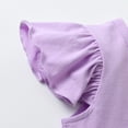 thumbnail image 4 of Toddler Baby Girl Clothes Ruffle Short Sleeve Tops and Colorful Shorts Outfits Set Purple 18-24 Months, 4 of 6