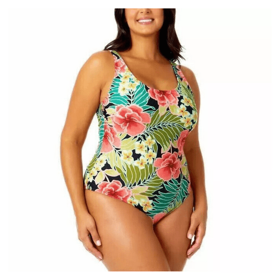 Hurley Women's UPF 50  Stretch Midweight One Piece Swimsuit, Pink, XXL