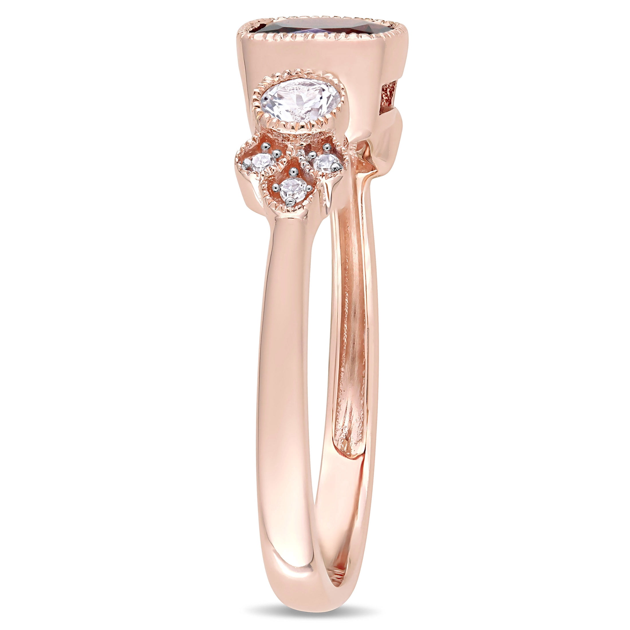Everly Women's Garnet and Sapphire 10K Rose Gold Engagement Ring