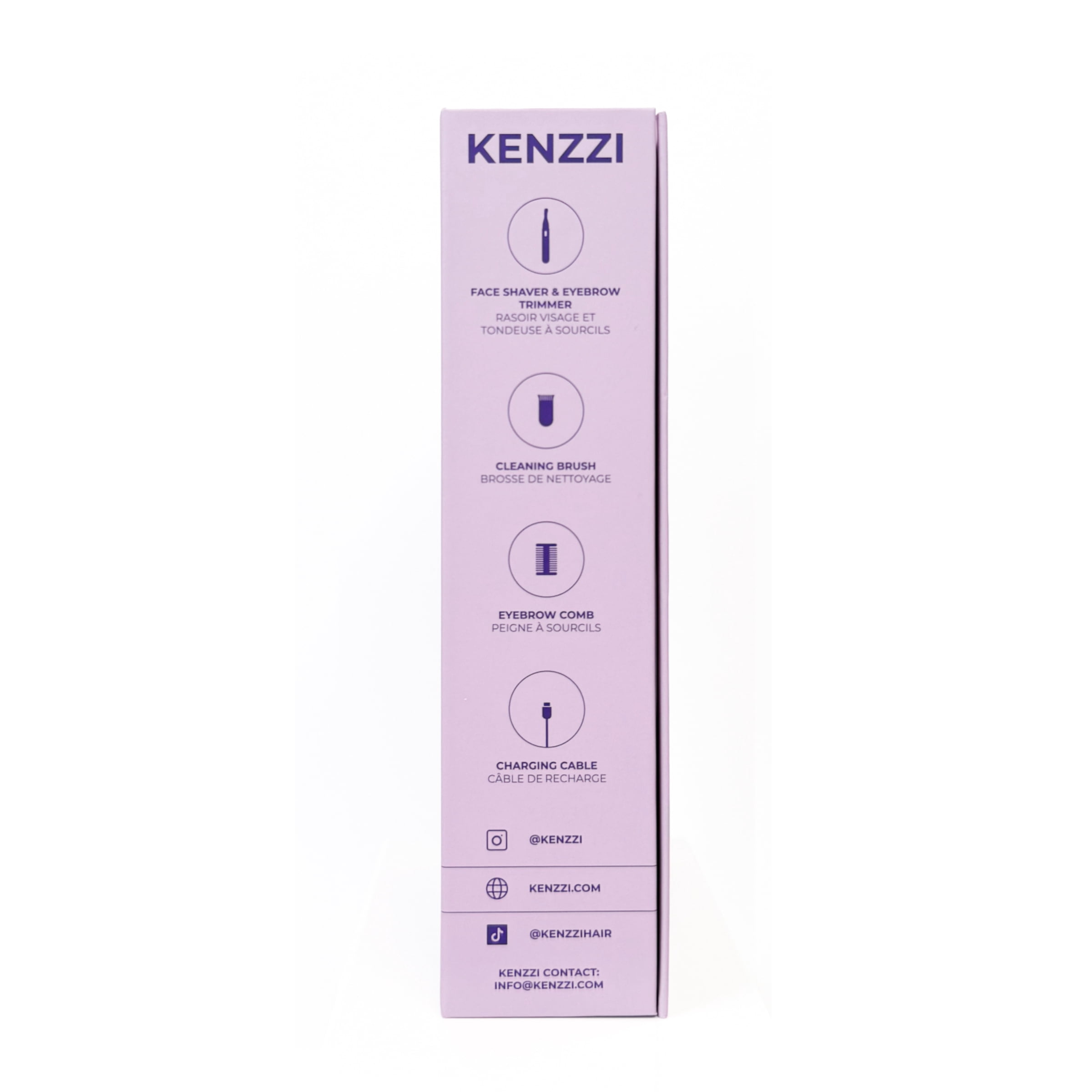 KENZZI Rechargeable Facial Shaver & Eyebrow Trimmer Equipped with Dual Razor Blades for Detailed Shaping and Efficient Grooming, Purple