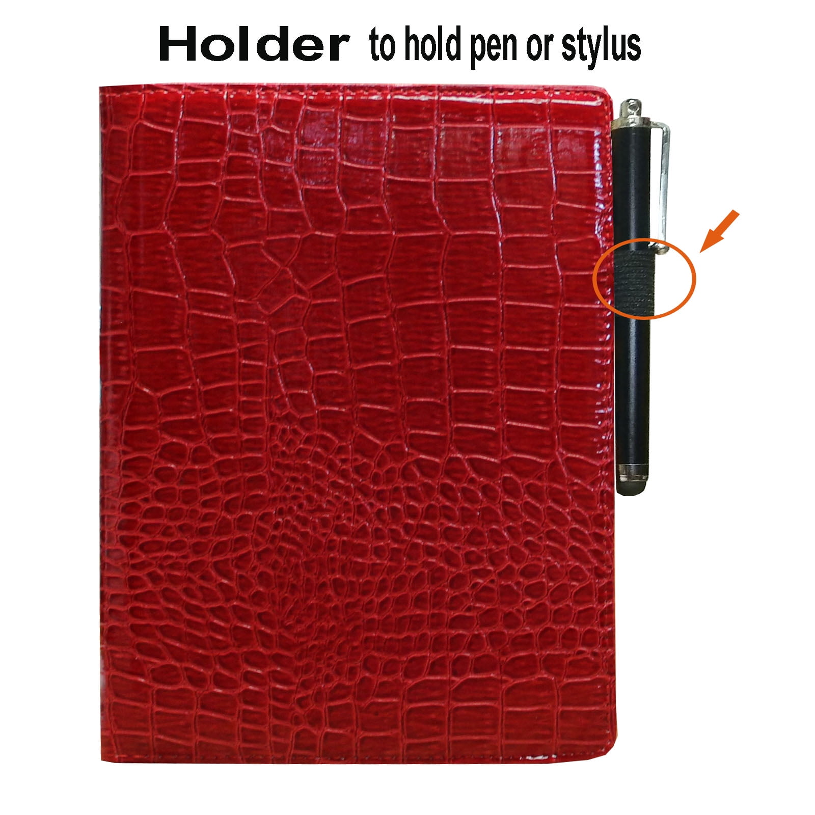 JYtrend Smart Case for iPad 5th / 6th Generation with Pencil Holder, Rotating Stand Magnetic Auto Wake Up/Sleep Cover for 2017 / 2018 iPad 9.7 Model A1893 A1954 A1822 A1823 (Crocodile)