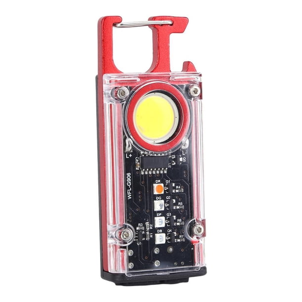 Abrebotellas linterna portátil multifuncional para camping senderismo (rojo)