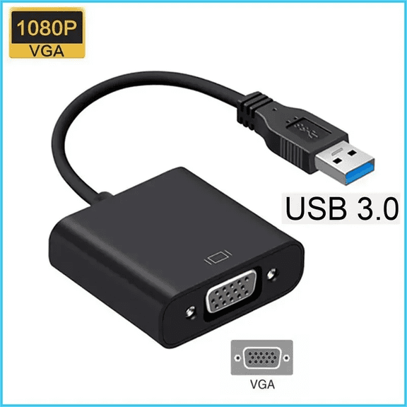 RIWPKFH USB To VGA Adapter USB 3.0 to VGA External Video Card Multi Display Converter Video Cable for Laptop PC Monitor Projector