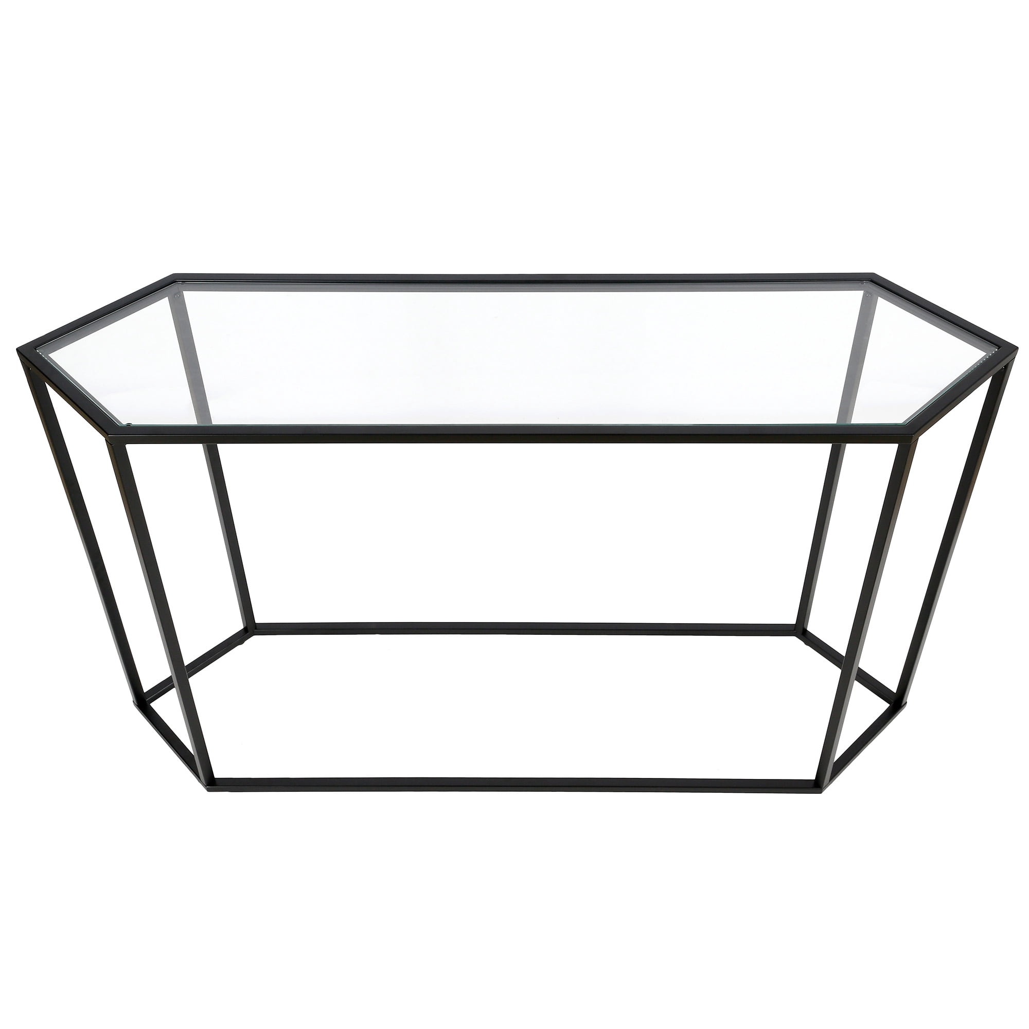 Evelyn&Zoe Beck 48" Wide Hexagonal Console Table, Blackened Bronze