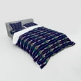 thumbnail image 2 of Ambesonne Abstract Bedding Set 4 Pcs, Grunge Doodle Stripes, Queen, Multicolor, 2 of 2