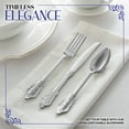 thumbnail image 6 of Stock Your Home Utensils 300-Piece Lustrous Metallic Coating Silver Plastic Flatware Set, 6 of 7