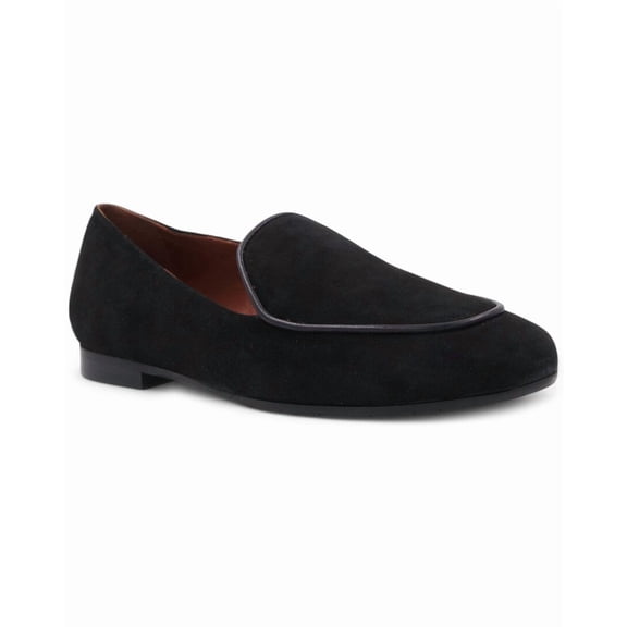 Aquatalia Calandra Waterproof Suede Loafer, 9.5, Black