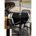 thumbnail image 4 of Outdoor Tablecloth with Umbrella Hole and Zipper, Black Vintage Square Table Cloth 54x54 Inch Waterproof Tablecloth, Geometric Stripes Simple Lines Picnic Table Cover for Patio Camping, 4 of 7