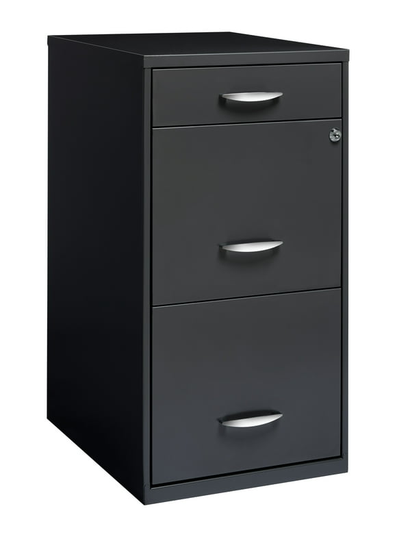 Space Solutions 3 Drawer Letter Width Vertical File Cabinet with Pencil Drawer, Charcoal