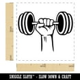 thumbnail image 2 of Hand Lifting Dumbbell Weightlifting Weights Gym Workout Self-Inking Rubber Stamp Ink Stamper - Black Ink - Small 1 Inch, 2 of 7