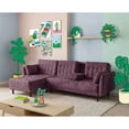 thumbnail image 1 of Sala Modular Sofá Cama Reversible De Velvet Morado Beehive Memory Foam Modelo Annara, 1 of 9