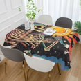thumbnail image 2 of Yayeee Tablecloths 60" x 60" Rectangle Wrinkle Resistant Party Table Cover, Skeleton with Sun, 2 of 8