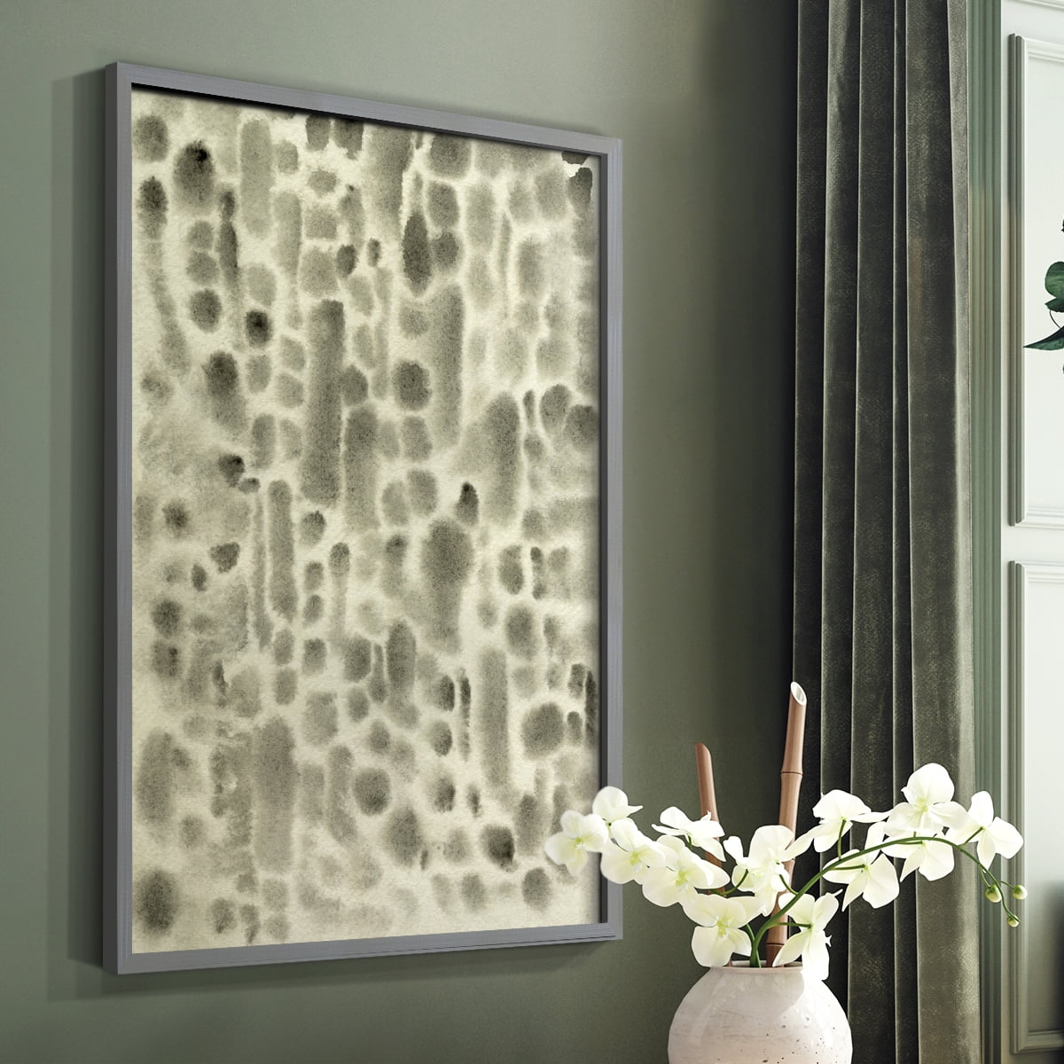Watercolor Metric II Framed Print in Gray Solid Wood 8 x 10 Framed Print