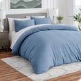 thumbnail image 2 of Bare Home  Soft Hypoallergenic Microfiber Duvet Cover and Sham Set Coronet Blue Queen 3 Piece, 2 of 5