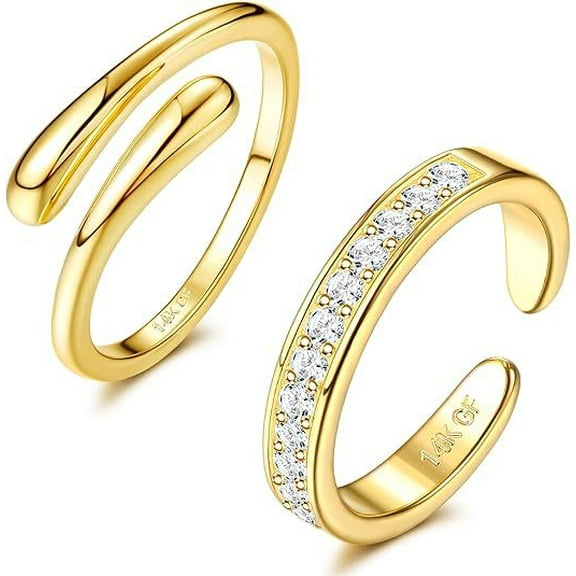 4pcs Adjustable Rhinestone Toe for Women - Open Lightweight Beach Foot Jewelry, Barefoot Style Accessories